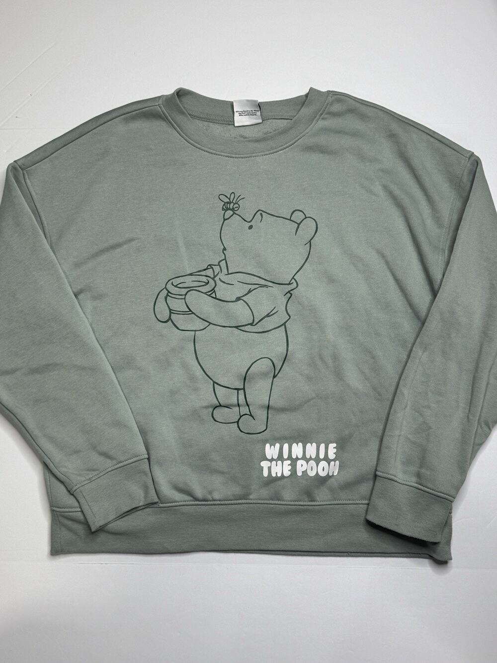 Disney Winnie the Pooh Primark Sweatshirt Womens M Sage Green Crewneck